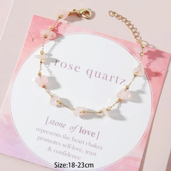 Rose Quartz Gold Bracelet - Picture 3 of 4